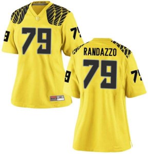 Womens University of Oregon #79 Chris Randazzo Gold Football Replica Official Jerseys 777395-350